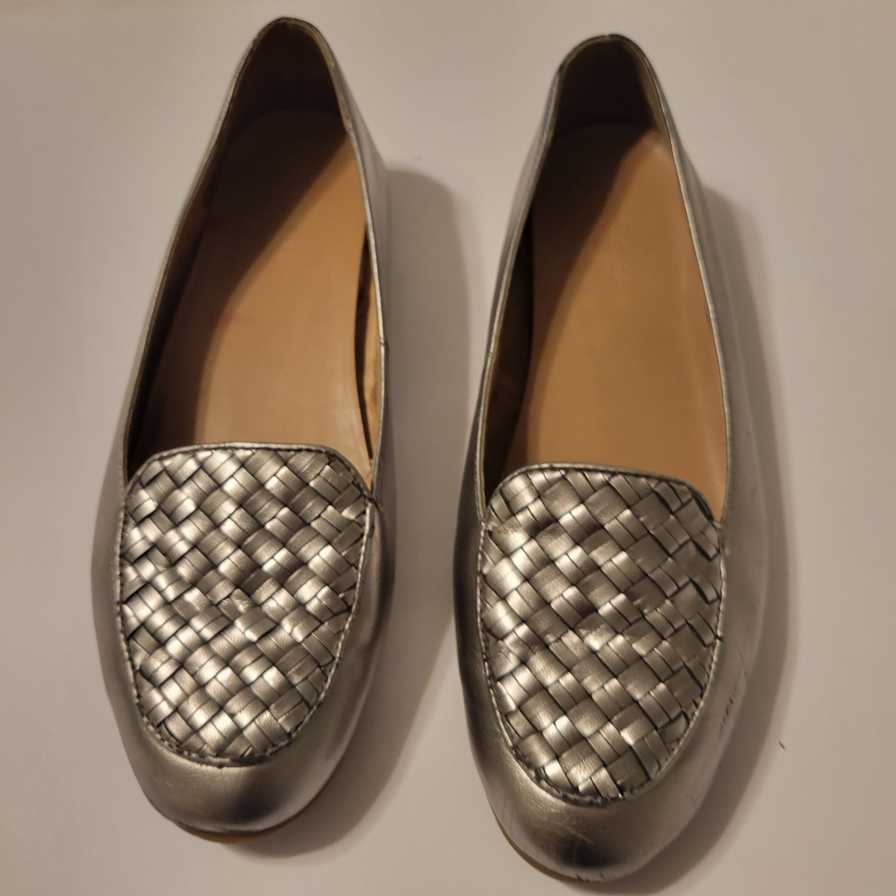 AEROSOLES Silver Woven Flats